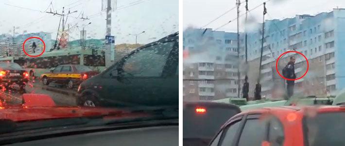 Минчанин убегал от милиции, прыгая по крышам движущихся троллейбусов